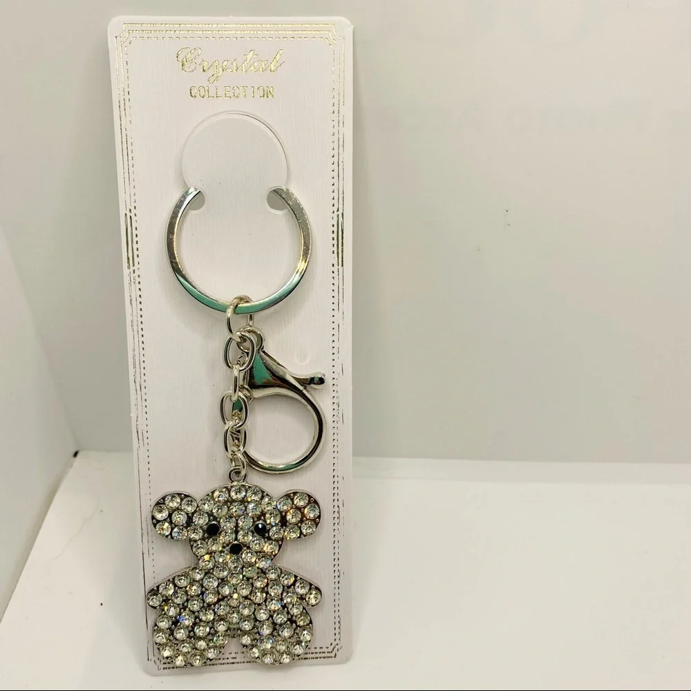 Keychain Purse Charm Teddy Bear Crystal